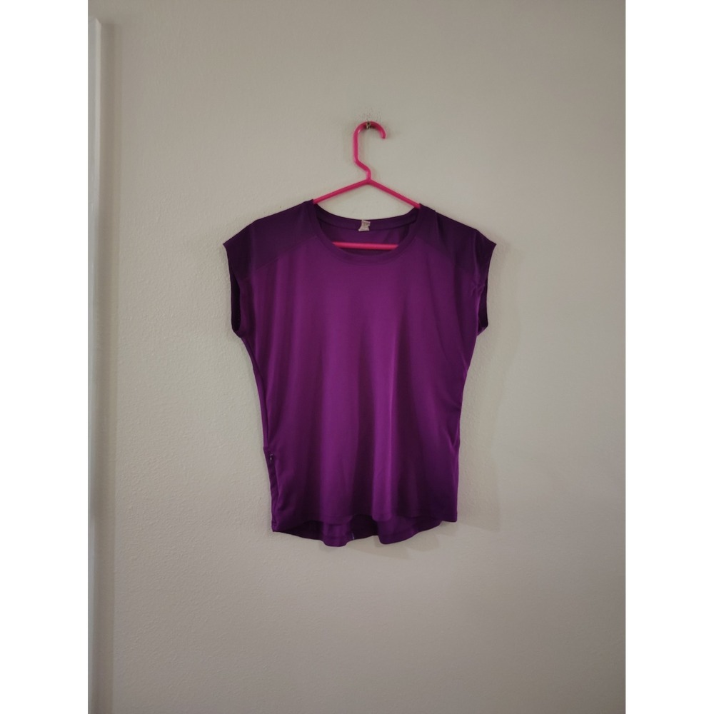 C9 Champion Womens Purple Mesh Back Reflective Activewear Top XS‎ Workout Shirt